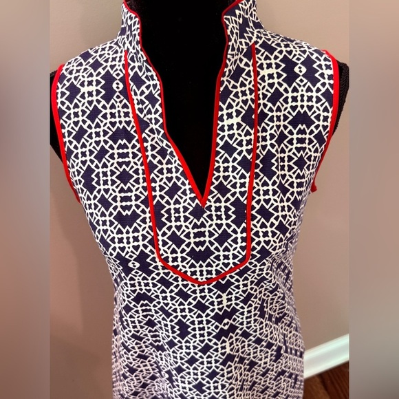 Women’s ELIZA J Navy/White geometric print shift dress- Size 4 - Picture 4 of 9